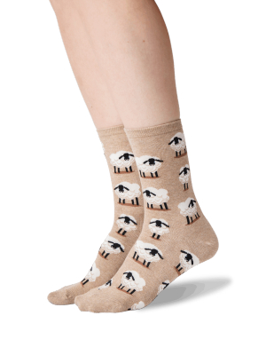 Womens Sheep Crew Socks