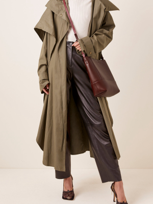 Oversized Layered Cotton Trench