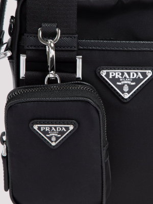 Prada Logo Plaque Messenger Bag