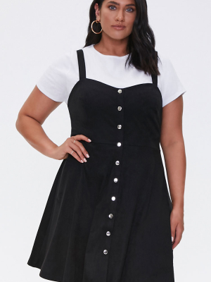 Plus Size Pinafore Mini Dress