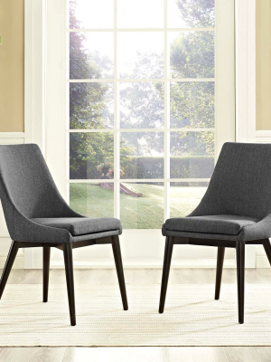 Set Of 2 Viscount Dining Side Chair Fabric - Modway