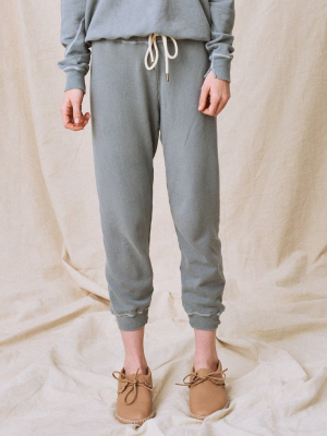 The Cropped Sweatpant. Solid -- Dusty Blue