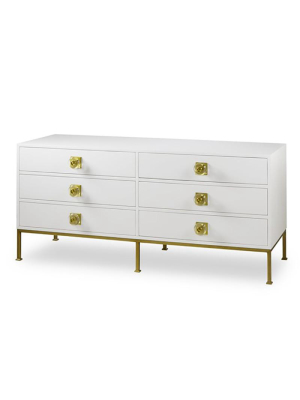 Boyd Formal 6 Drawer Dresser - Eloquent White Lacquer