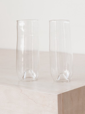 Organic Shaped Champagne Glass: Set Of 2