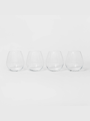 17oz 4pk Glass Stemless White Wine Glasses - Threshold™