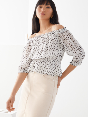 Off Shoulder Chiffon Top