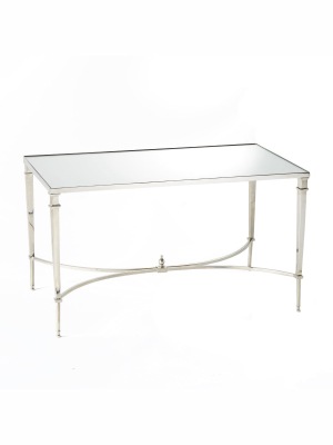 French Square Leg Table Nickel And Mirror