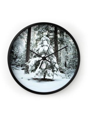 Bree Madden Winter Snow Round Clock By Deny Designs.