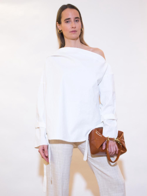 Ariax Asymmetric Blouse - White