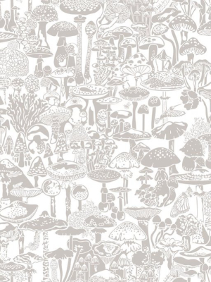 Mushroom City Wallpaper In Stone Design By Aimee Wilder