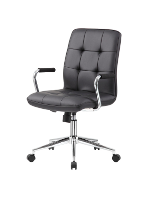 Modern Office Chair With Chrome Arms Black - Boss Office Products