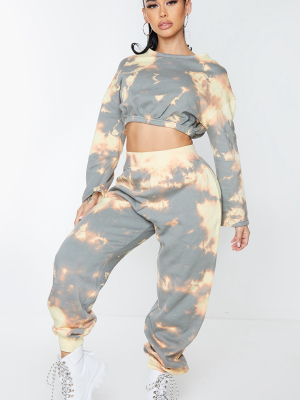 Shape Khaki Tie Dye High Waist Joggers