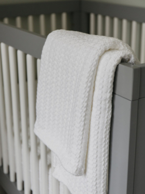 Evangeline Cable Knit Baby Blanket-bright White