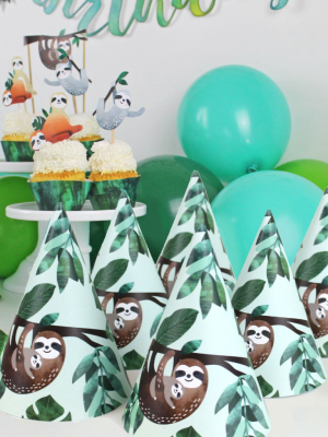 Sloth Party Hats, 12 Ct