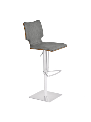 Armen Living Sydney Adjustable Barstool Brown/vintage Gray