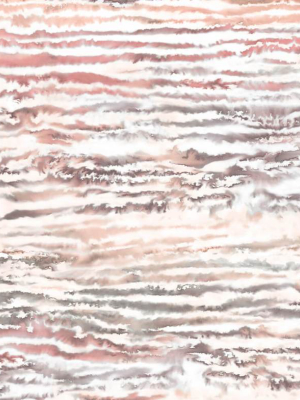 Watercolor Waves Wallpaper In Smoked Peach From The Living With Art Collection By Seabrook Wallcoverings