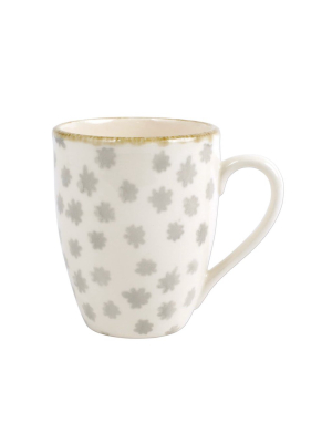 Vietri Viva Earth Flower Mug - Gray & Beige