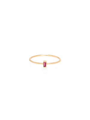 14k Vertical Ruby Baguette Ring