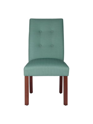 Set Of 2 Kristin Tufted Dining Chair Aqua Textured - Homepop