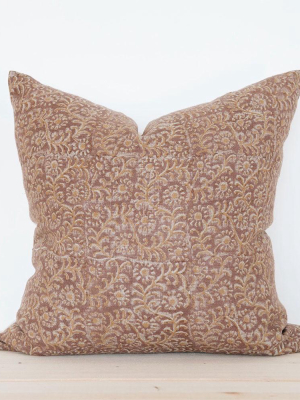 Linen Hand Block-printed Pillow Cover No. 0926