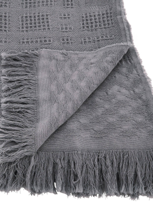 Cross Hatch Waffle Weave Throw Blanket - Saro Lifestyle