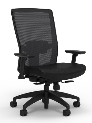 Staples Workplace Series 500 Fabric Task Chair Black Adj. Lumbar 2d Arms 51972