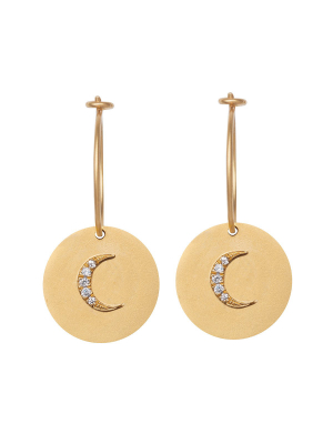 Moon Disc Hoops