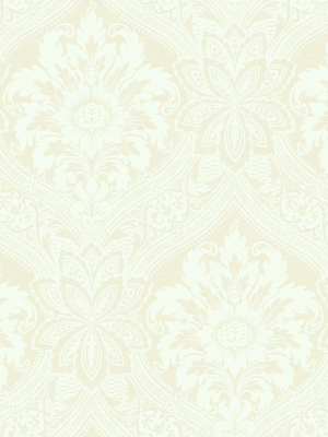 Thread Damask Wallpaper In Ivory From The Watercolor Florals Collection By Mayflower Wallpaper