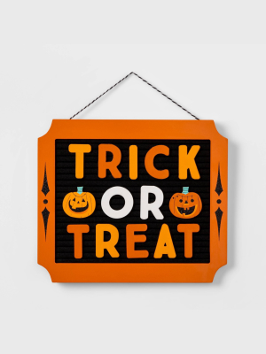 Trick Or Treat Black Letter Board Hanging Sign - Hyde & Eek! Boutique™