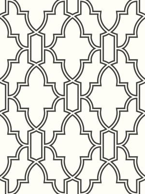 Tile Trellis Peel-and-stick Wallpaper In Black And White By Nextwall