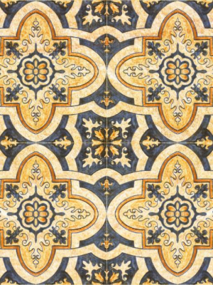 Maghreb Wallpaper In Blue And Orange From The Eclectic Collection By Mind The Gap