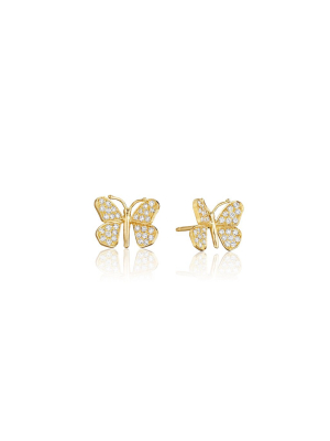 Wonderland Butterfly Diamond Stud Earrings