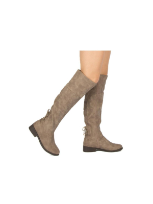 Plateau-167bx Taupe Knee High Boot
