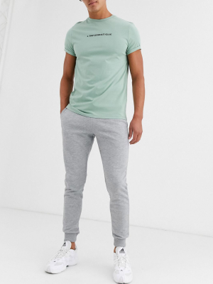 Asos Design Skinny Sweatpants In Gray Marl