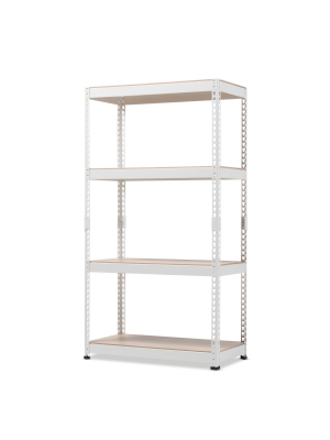 Cody Metal 4 - Shelf Multipurpose Shelving Rack - White - Baxton Studio