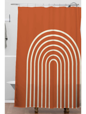 Grace Terracota Shower Curtain Orange - Deny Designs