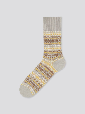 Men Heattech Fair Isle Socks