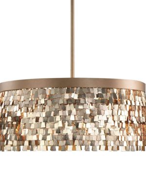 Tillie 3 Light Textured Gold Pendant