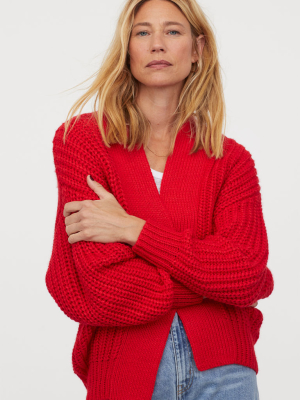 Rib-knit Cardigan