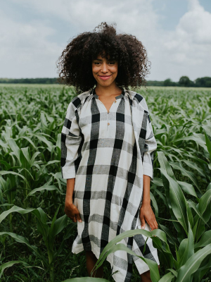 Checkered Oversized Khadi Tunic