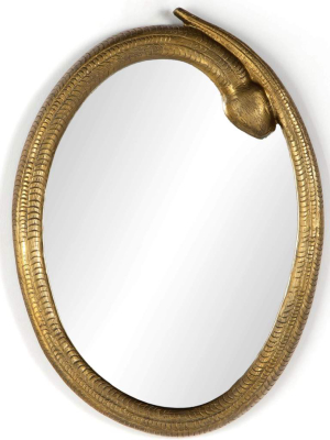 Serpent Mirror, Brushed Brass