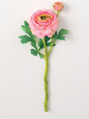 Sullivans Artificial Ranunculus Stem 13.5"h Pink Flowers