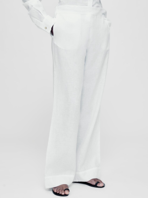 London White Linen Pyjama Trouser