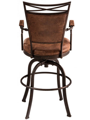 Bridgetown Tilt Base Barstool - Aged Bronze - Hillsdale Furniture