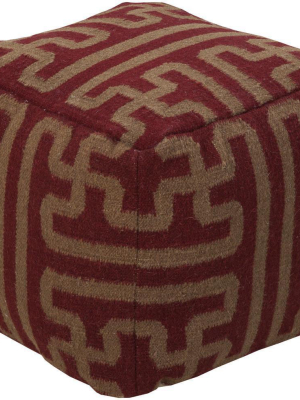 Archive Pouf In Burgundy & Dark Brown Design By Smithsonian