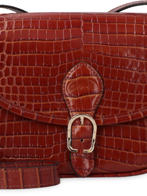 Longchamp Embossed Buckled Shoulder Bag