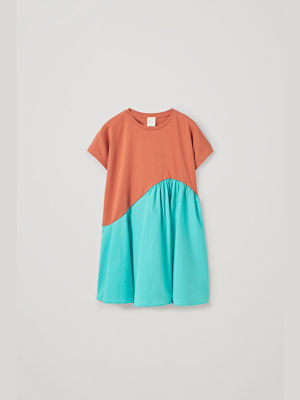 Organic Cotton Contrast Panel Dress