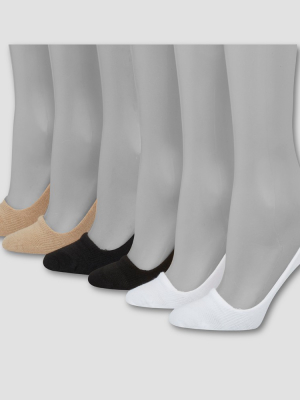 Hanes 6 Pack Women's Invisible Comfort Liner Socks 5-9