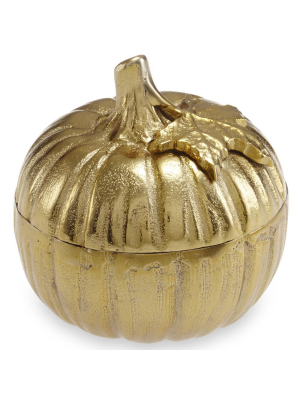 Julia Knight Pumpkin 5" Covered Bowl In Gold