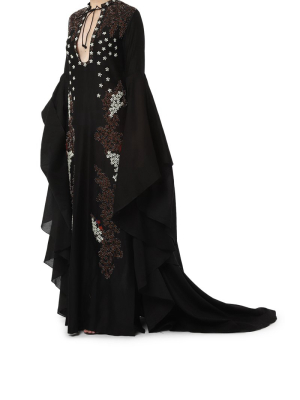 Elongated Sleeves Gown